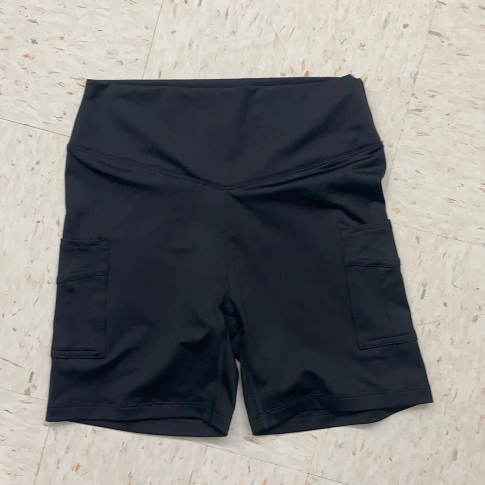 Pink active black biker shorts